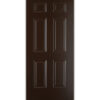 Puerta de Acero 6 Paneles Clásica y Mixta, Color Chocolate Texturizado