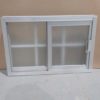 Ventanas de Aluminio con Proteccion para Baño 60cmX40cm, Perfil de 1 1/2, Anodizada, Vidrio Opaco, Sin Mosquitero