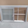 Ventanas de Aluminio con Proteccion para Baño 60cmX40cm, Perfil de 1 1/2, Anodizada, Vidrio Opaco, Sin Mosquitero