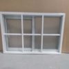 Ventanas de Aluminio con Proteccion para Baño 60cmX40cm, Perfil de 1 1/2, Anodizada, Vidrio Opaco, Sin Mosquitero